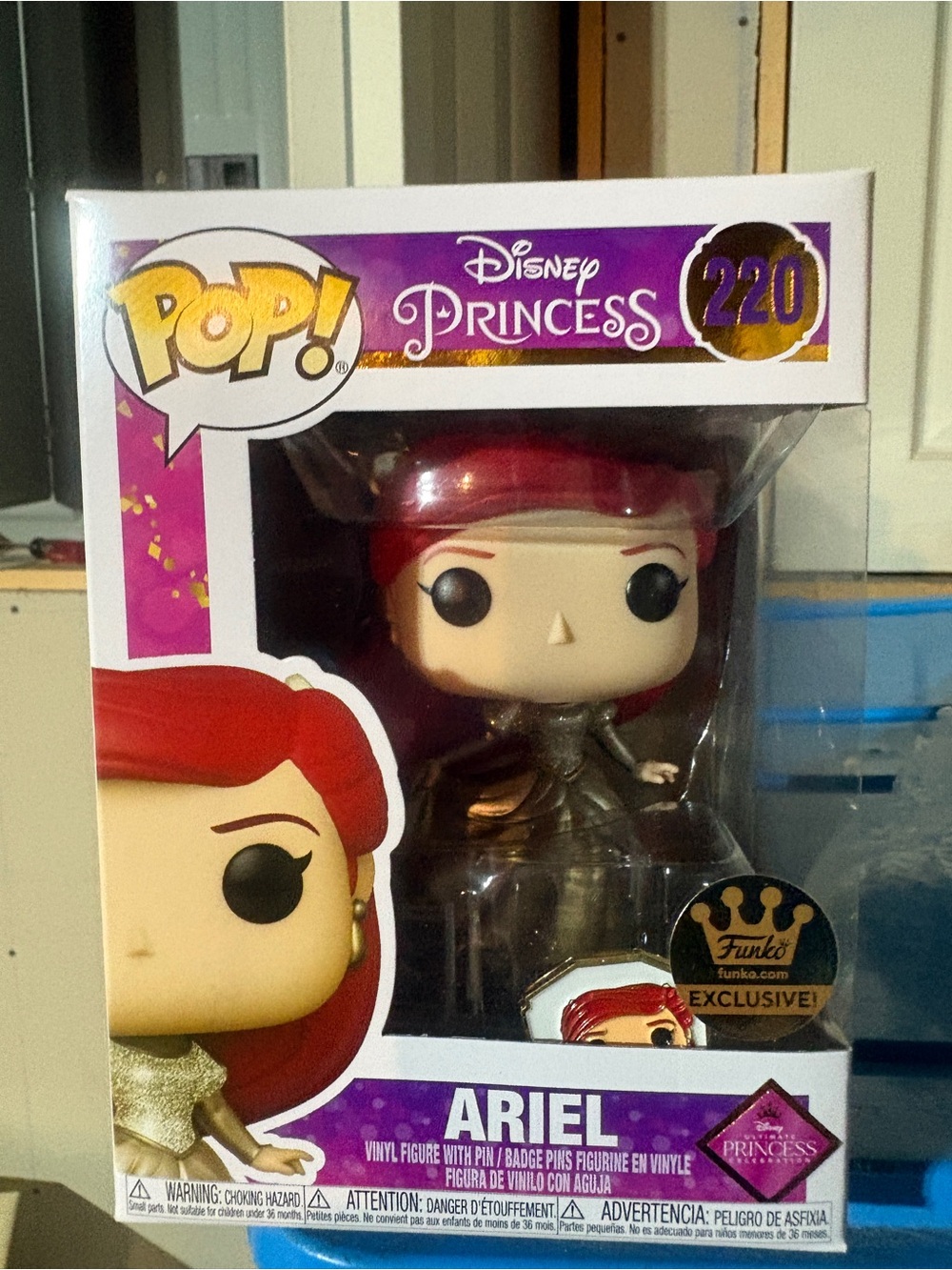 Funko Pop! Disney Princess Ariel - Red Hair, Gold Outfit (#220)w/pin